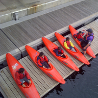 kayaks on the shore